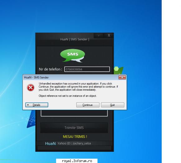 HuaN SMS Sender ( Trimite SMS-uri gratuite orice retea ) - HuaN , te rog frumos aj - Hacking Softwares / Tools
